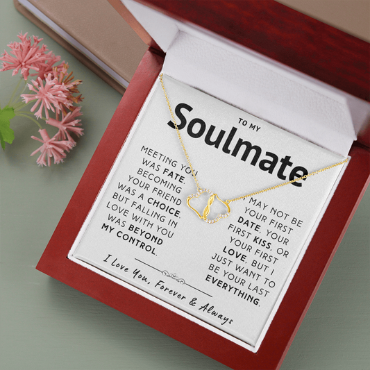 Soulmate Gold & Diamonds Necklace - Falling In Love With You Was Beyond My Control