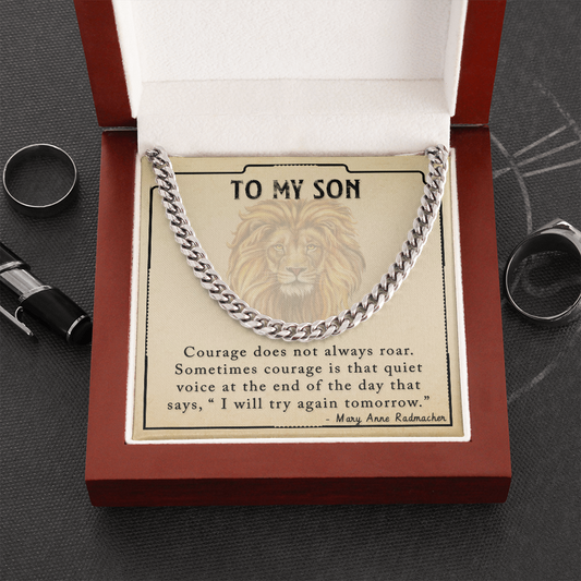 To My Son Cuban Link Chain Necklace (clc.09)