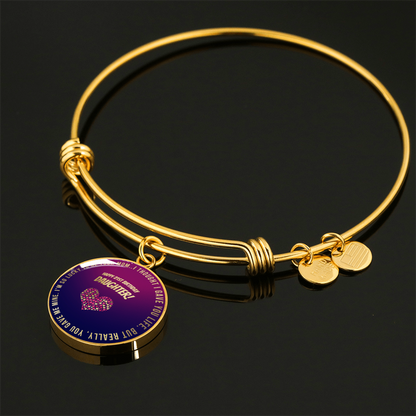 Darling Daughter Circle Pendant Bangle - So Proud To Be Your Mom | 21st Birthday Gift for Her