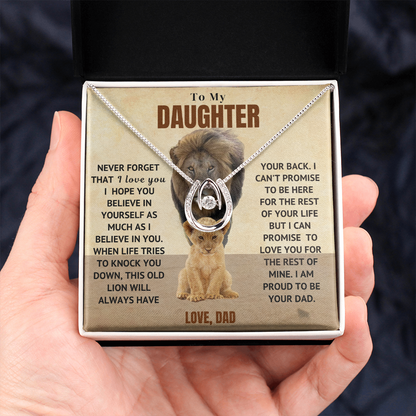 Dad to Daughter This Old Lion Will Always Have Your Back Necklace (d.lil.009)