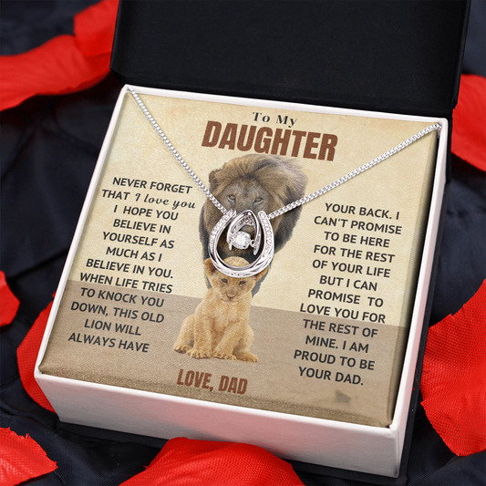 Dad to Daughter This Old Lion Will Always Have Your Back Necklace (d.lil.009)