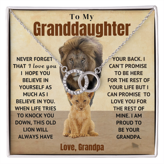 Grandpa to Granddaughter Necklace - This Old Lion Will Always Have Your Back (162.pp.324)