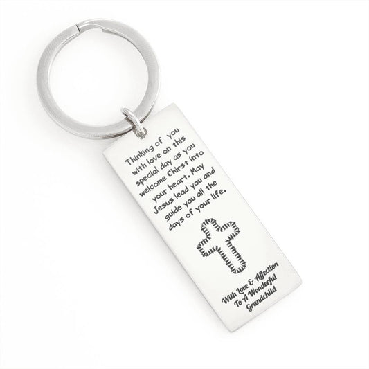 Grandchild First Communion Gift Keychain