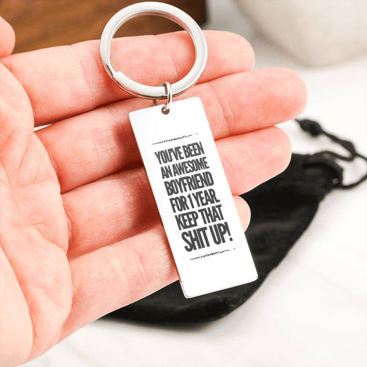 Funny One Year Anniversary Gifts For Boyfriend | Anniversary gifts for boyfriend 1 year | Long Distance Relationship Keychain | Cheeky Gifts for him