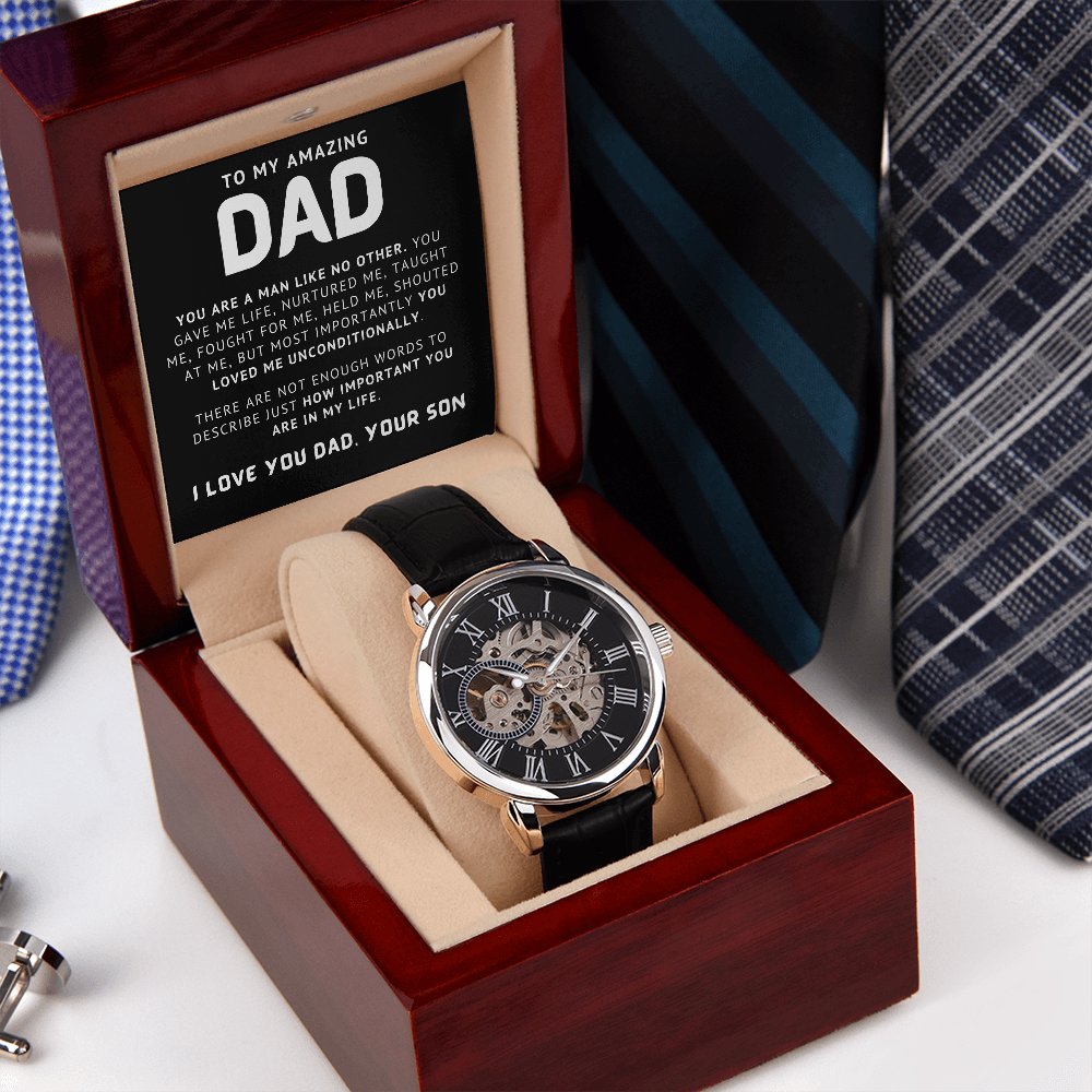 To My Dad Openwork Watch - Classic Design, Modern Styling - (f.003.opw)