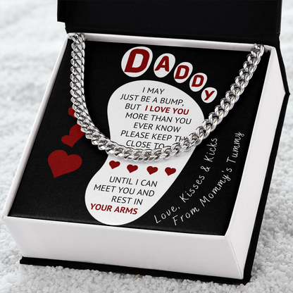 Baby Bump To Daddy Cuban Link Chain - Love, Kisses & Kicks From Mommy's Tummy - (f.004fp.clc)