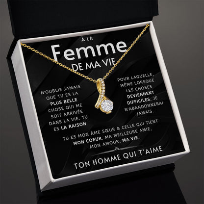 Collier À la Femme de ma vie | Cadeau pour femme, amant, chéri