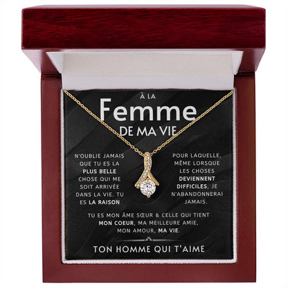 Collier À la Femme de ma vie | Cadeau pour femme, amant, chéri