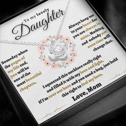 To My Lovely Daughter Love Knot Necklace (md.1.lk)