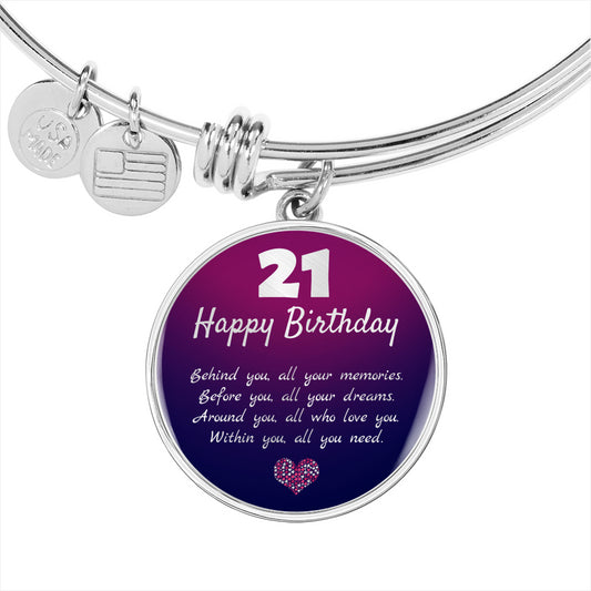 Happy 21st Birthday Gift for her | Girl Teen 21st Birthday Gift Luxury Bangle
