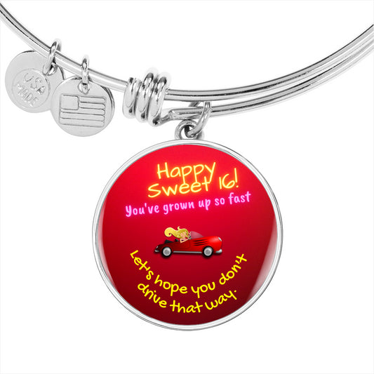 New Driver Gift Bangle | Happy Sweet 16 gift for Daughter | 16th Birthday Gift for Daughter | Happy 16th Birthday Teen Girl | Sweet 16 Bangle Niece