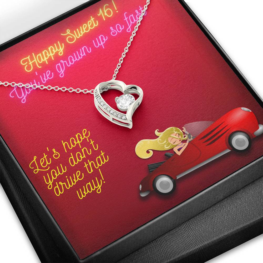 Happy Sweet 16 gift for Girl | 16th Birthday Gift for Girl | Necklace for Daughter | New Driver Gift for Girl | Necklace from Parent to Daughter