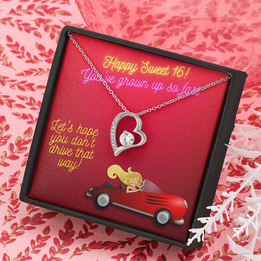 Happy Sweet 16 gift for Girl | 16th Birthday Gift for Girl | Necklace for Daughter | New Driver Gift for Girl | Necklace from Parent to Daughter