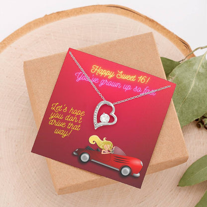 Happy Sweet 16 gift for Girl | 16th Birthday Gift for Girl | Necklace for Daughter | New Driver Gift for Girl | Necklace from Parent to Daughter