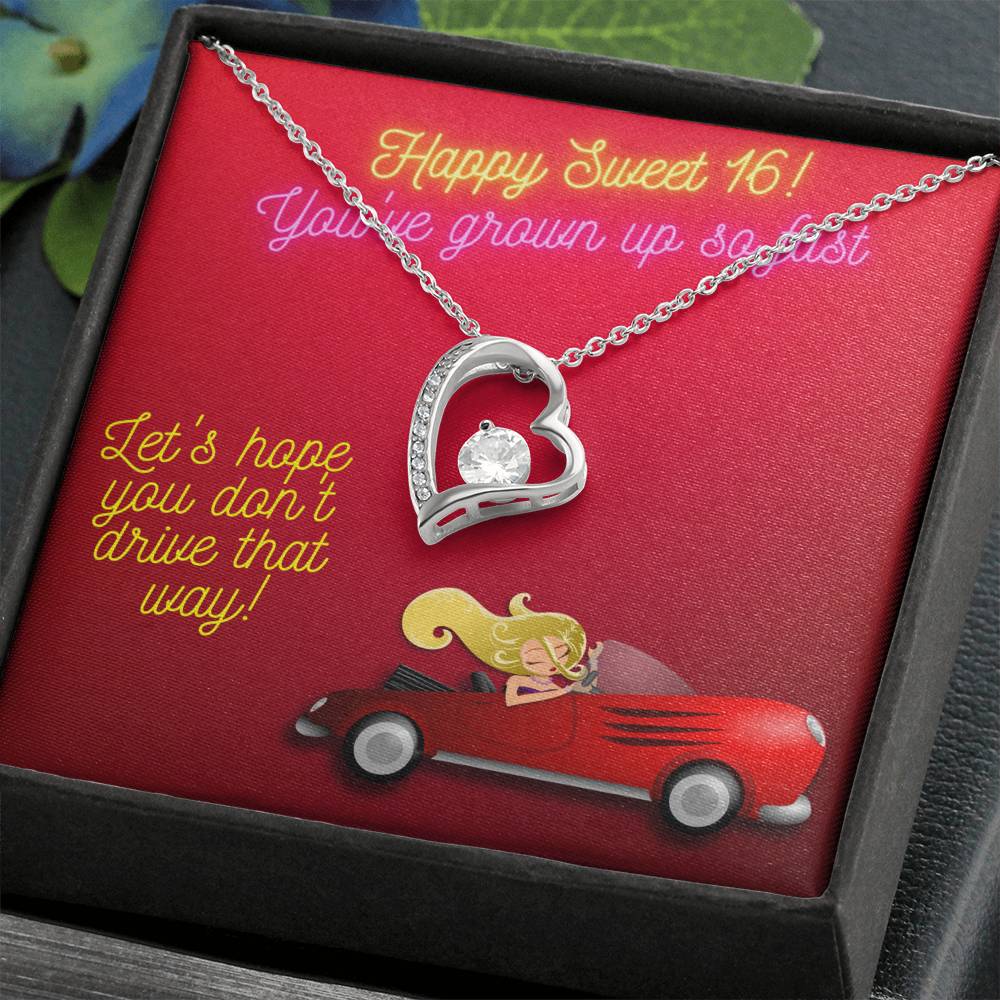 Happy Sweet 16 gift for Girl | 16th Birthday Gift for Girl | Necklace for Daughter | New Driver Gift for Girl | Necklace from Parent to Daughter