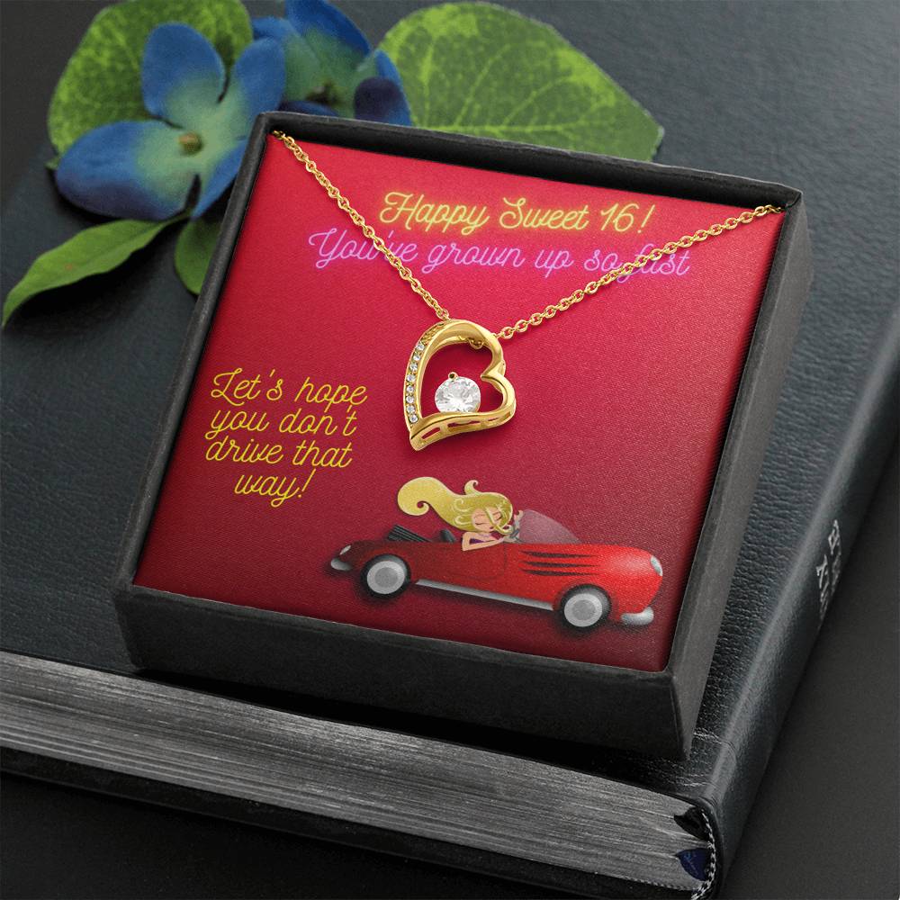 Happy Sweet 16 gift for Girl | 16th Birthday Gift for Girl | Necklace for Daughter | New Driver Gift for Girl | Necklace from Parent to Daughter