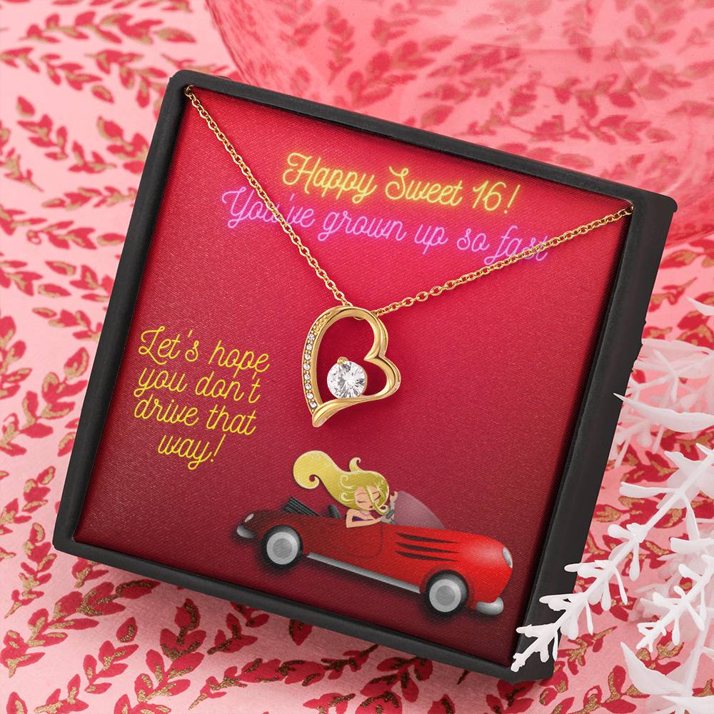 Happy Sweet 16 gift for Girl | 16th Birthday Gift for Girl | Necklace for Daughter | New Driver Gift for Girl | Necklace from Parent to Daughter