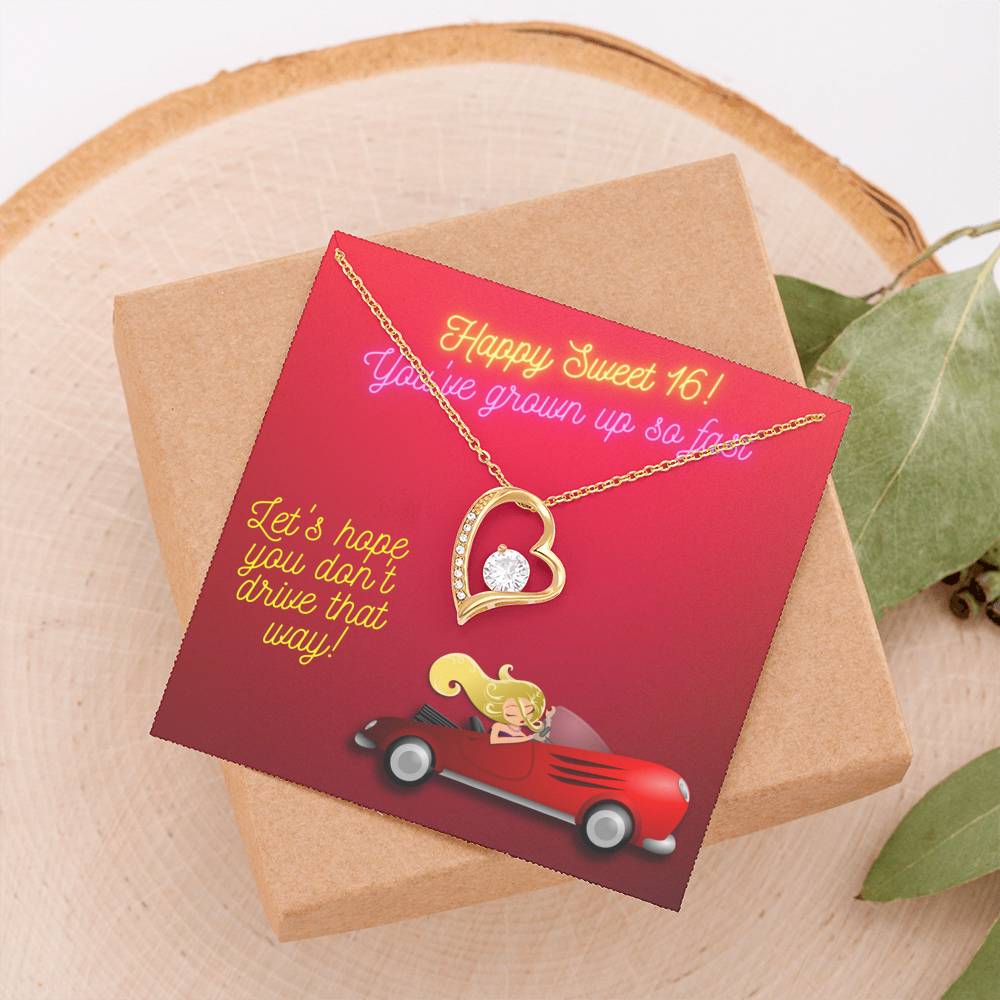 Happy Sweet 16 gift for Girl | 16th Birthday Gift for Girl | Necklace for Daughter | New Driver Gift for Girl | Necklace from Parent to Daughter