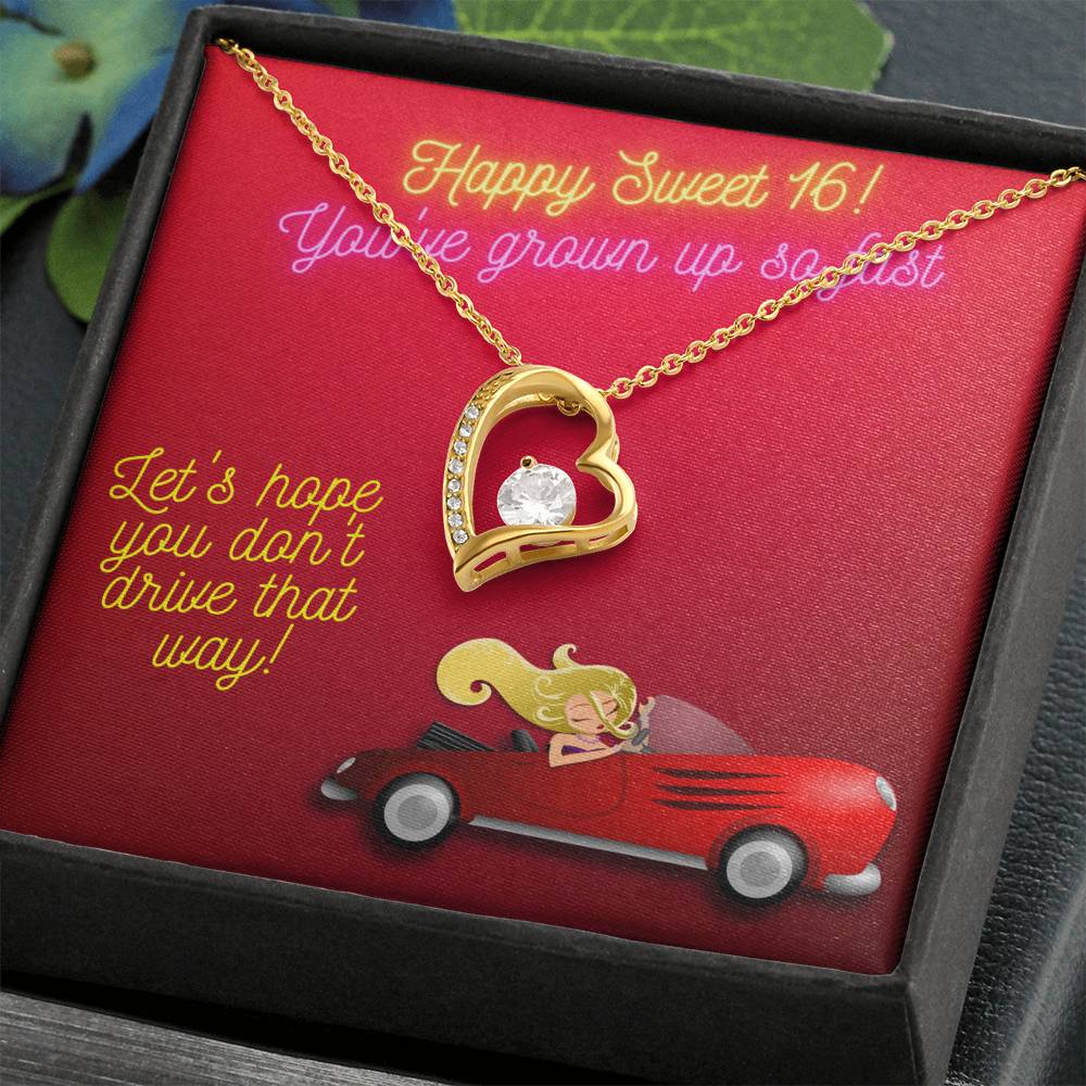 Happy Sweet 16 gift for Girl | 16th Birthday Gift for Girl | Necklace for Daughter | New Driver Gift for Girl | Necklace from Parent to Daughter