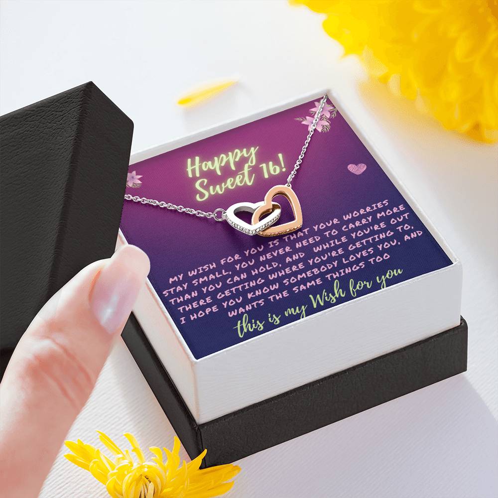 Happy Sweet 16 daughter - my wish for you | 16th Birthday Gift for Daughter - Happy Sweet 16 gift | Necklace for Daughter | to my Daughter Gift