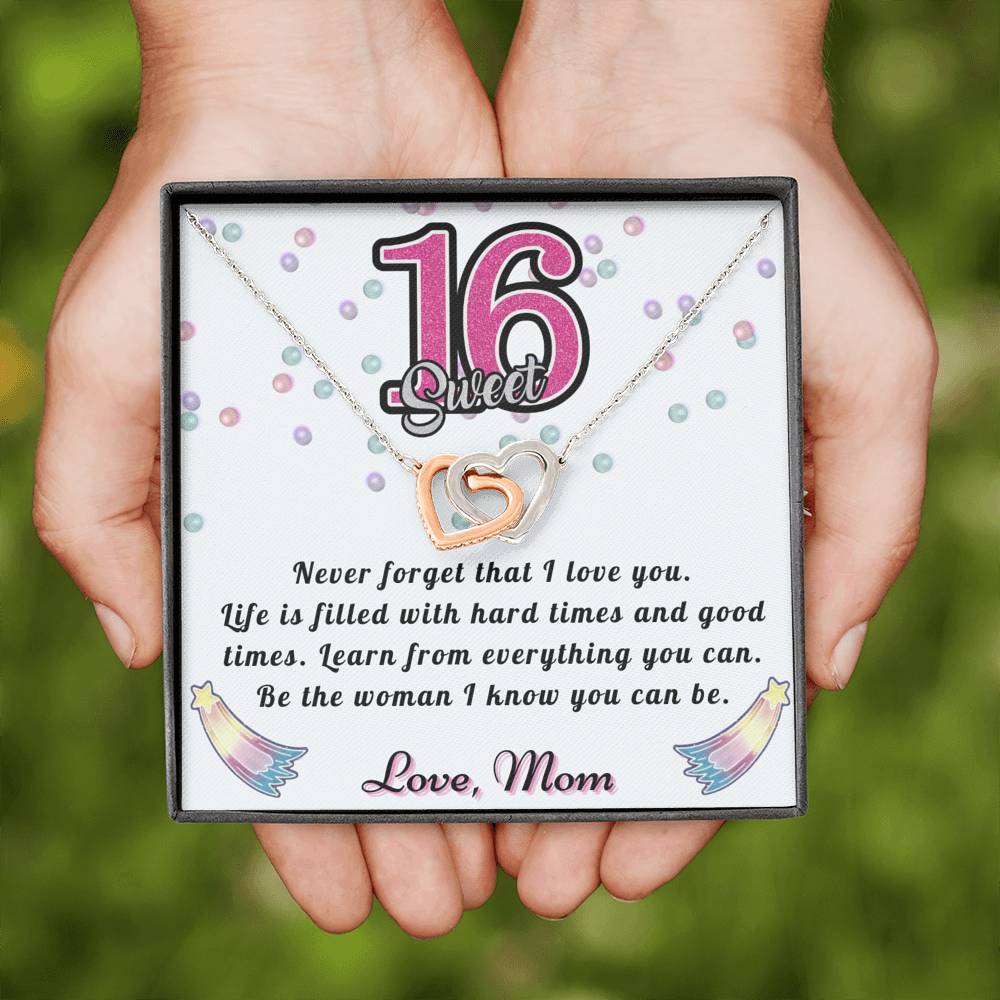 Happy Sweet 16 daughter - Be good | 16th Birthday Gift for Daughter - Happy Sweet 16 gift | Necklace for Daughter | Necklace Mom to Daughter