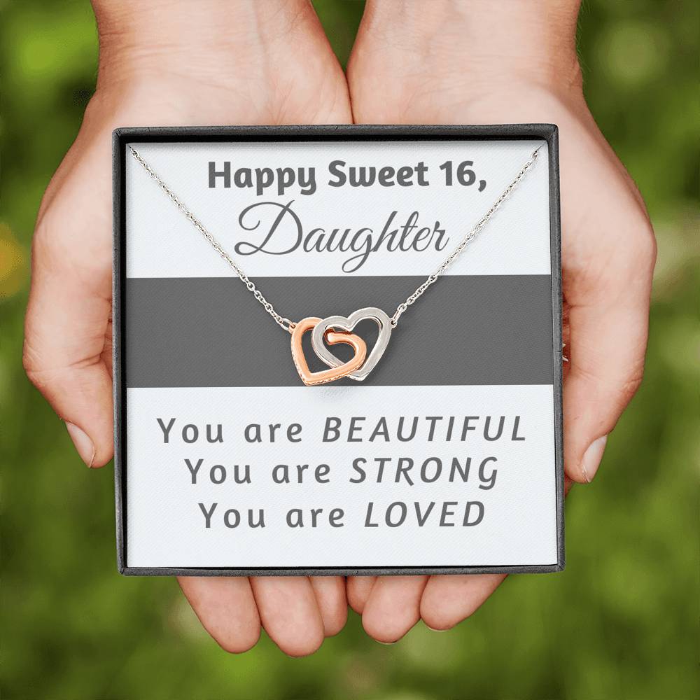 16th Birthday Gift for Daughter - Happy Sweet 16 gift | Necklace for Daughter | Necklace from Parent to Daughter | Daughter necklace