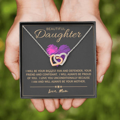 Beautiful Daughter Necklace- love you unconditionally | Birthday Gift for Daughter | Sweet 16 Gift for Daughter | Mom to Daughter