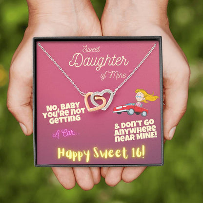 Happy Sweet 16 Daughter gift | Daughter 16th Birthday Gift | Happy 16th Birthday gift for Daughter | Sweet 16 Necklace for Daughter | New Driver Gift