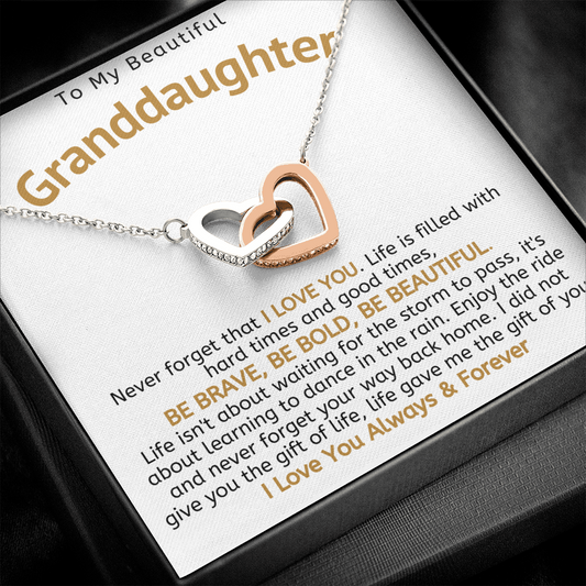 My Beautiful Granddaughter Necklace - Be Brave, Be Bold, Be Beautiful (162.ih.312)