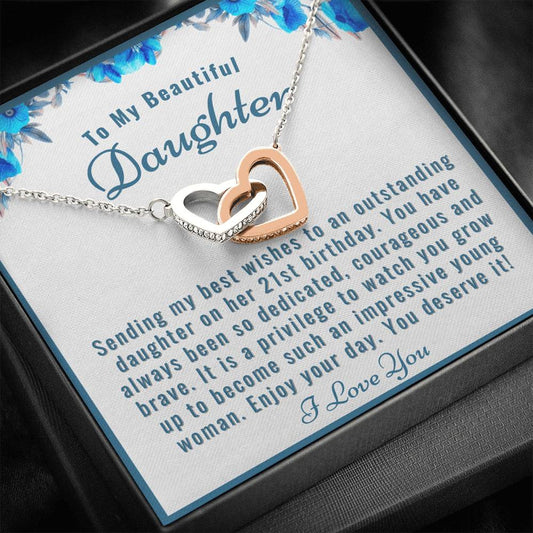 21st Birthday Gift For Daughter Who Is Away - Necklace Gift for Daughter