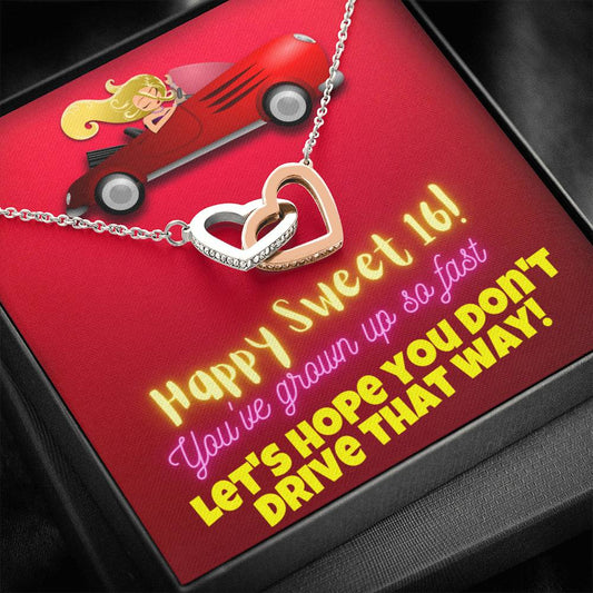 Happy Sweet 16 gift for Girl | 16th Birthday Gift for Girl | Necklace for Daugahter | New Driver Gift for Girl | Necklace from Parent to Daughter