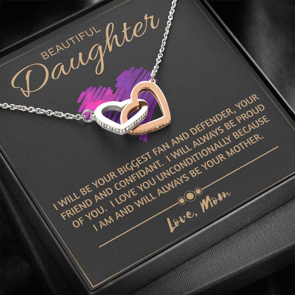 Beautiful Daughter Necklace- love you unconditionally | Birthday Gift for Daughter | Sweet 16 Gift for Daughter | Mom to Daughter