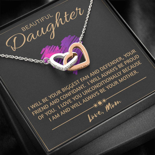 Beautiful Daughter Necklace- love you unconditionally | Birthday Gift for Daughter | Sweet 16 Gift for Daughter | Mom to Daughter