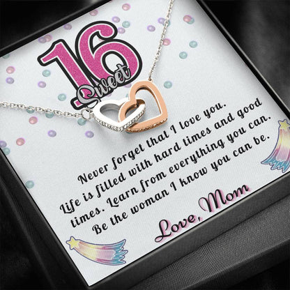 Happy Sweet 16 daughter - Be good | 16th Birthday Gift for Daughter - Happy Sweet 16 gift | Necklace for Daughter | Necklace Mom to Daughter