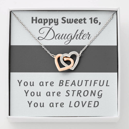16th Birthday Gift for Daughter - Happy Sweet 16 gift | Necklace for Daughter | Necklace from Parent to Daughter | Daughter necklace