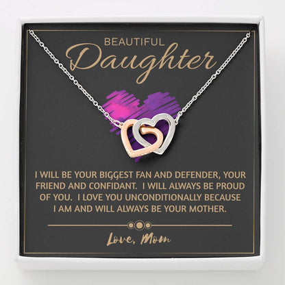 Beautiful Daughter Necklace- love you unconditionally | Birthday Gift for Daughter | Sweet 16 Gift for Daughter | Mom to Daughter