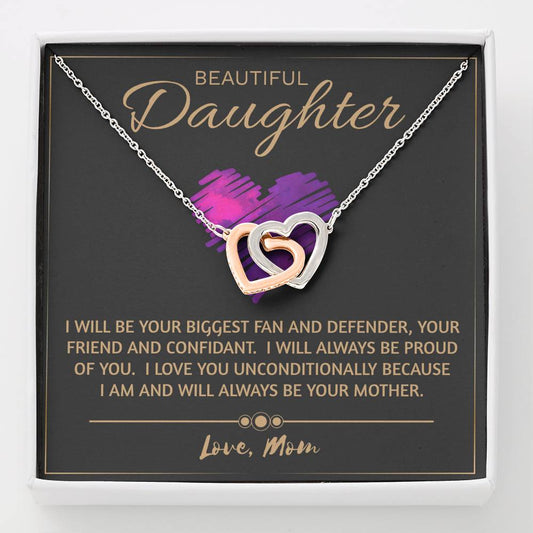 Beautiful Daughter Necklace- love you unconditionally | Birthday Gift for Daughter | Sweet 16 Gift for Daughter | Mom to Daughter