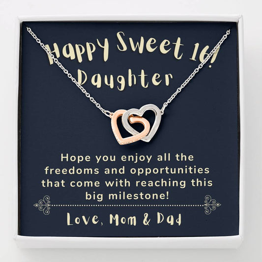 16th Birthday Gift for Daughter | Happy Sweet 16 gift for Daughter | Necklace for Daughter | New Driver Gift for Girl | Necklace Parents to Daughter