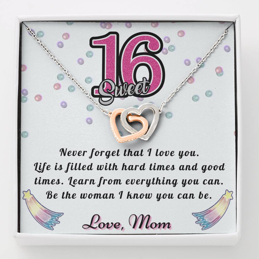 Happy Sweet 16 daughter - Be good | 16th Birthday Gift for Daughter - Happy Sweet 16 gift | Necklace for Daughter | Necklace Mom to Daughter
