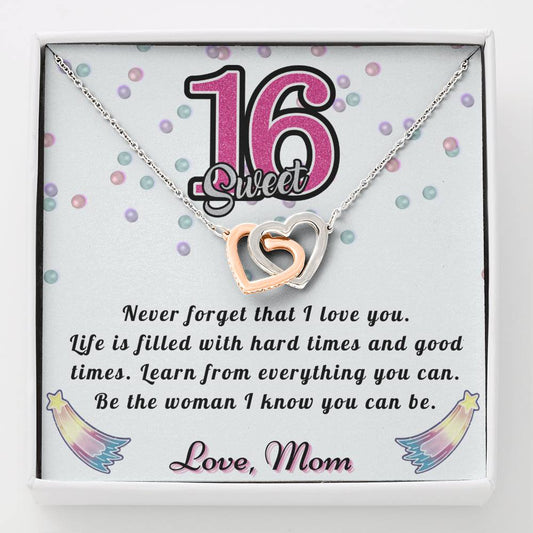 Happy Sweet 16 daughter - Be good | 16th Birthday Gift for Daughter - Happy Sweet 16 gift | Necklace for Daughter | Necklace Mom to Daughter