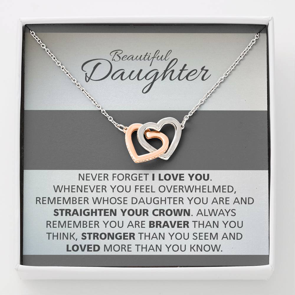 Daughter - Never forget I love you - necklace | Necklace for Daughter | Necklace from Parent to Daughter | Daughter necklace