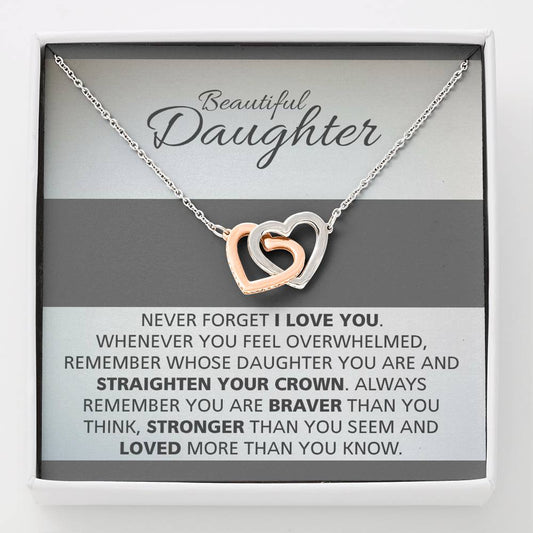 Daughter - Never forget I love you - necklace | Necklace for Daughter | Necklace from Parent to Daughter | Daughter necklace