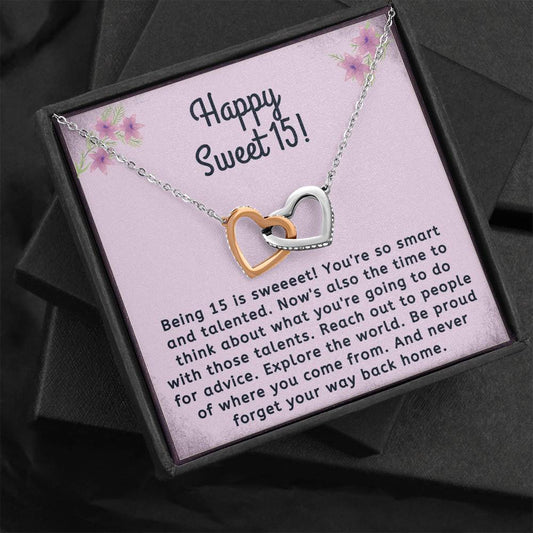 15th Birthday Gift for Teen Girl | Happy Sweet 15 gift Necklace
