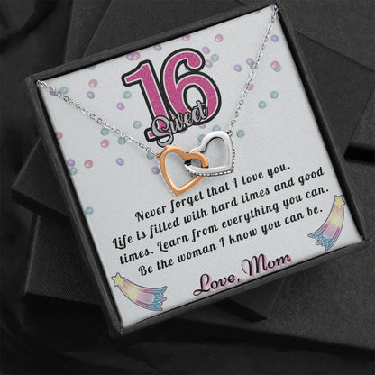 Happy Sweet 16 daughter - Be good | 16th Birthday Gift for Daughter - Happy Sweet 16 gift | Necklace for Daughter | Necklace Mom to Daughter