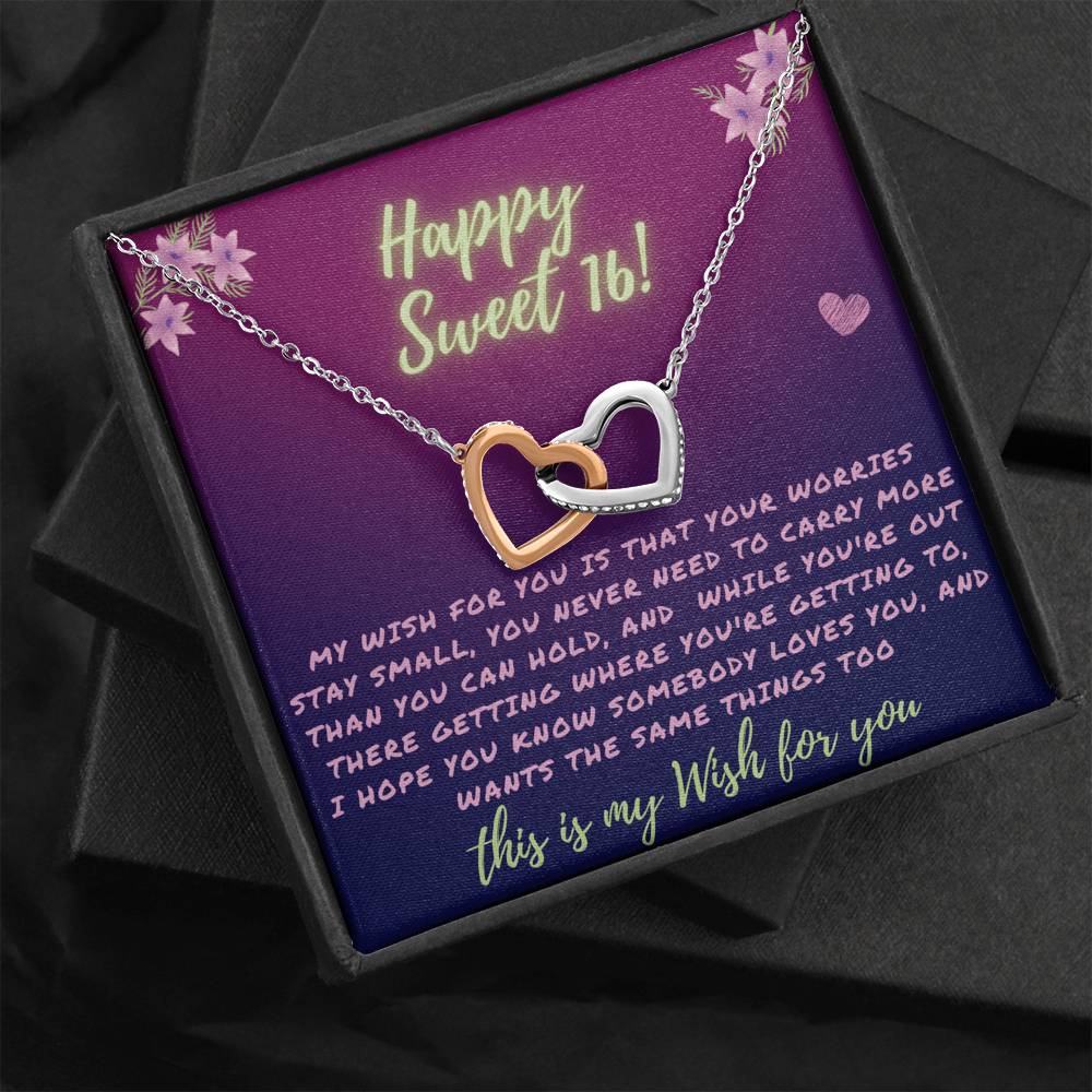 Happy Sweet 16 daughter - my wish for you | 16th Birthday Gift for Daughter - Happy Sweet 16 gift | Necklace for Daughter | to my Daughter Gift