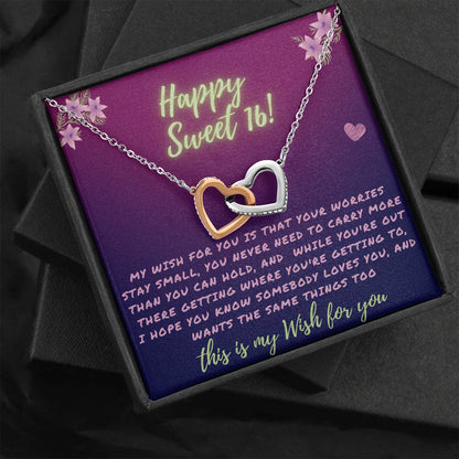 Happy Sweet 16 daughter - my wish for you | 16th Birthday Gift for Daughter - Happy Sweet 16 gift | Necklace for Daughter | to my Daughter Gift