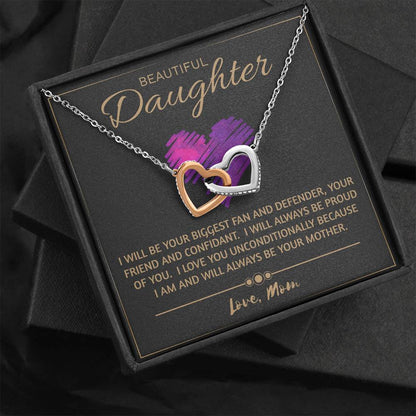 Beautiful Daughter Necklace- love you unconditionally | Birthday Gift for Daughter | Sweet 16 Gift for Daughter | Mom to Daughter