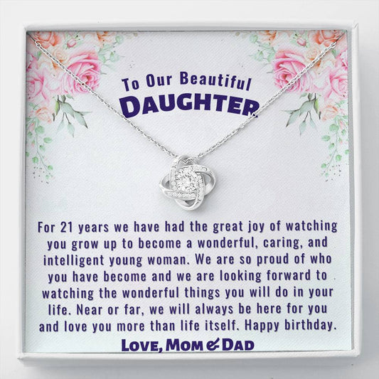 Happy 21st Birthday To Our Beautiful Daughter Necklace