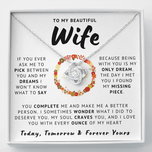 My Beautiful Wife Necklace - Love You With Every Ounce Of My Heart (189.lk.016-5)