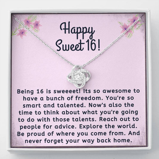 16th Birthday Gift for Teen Girl | Happy Sweet 16 gift Necklace
